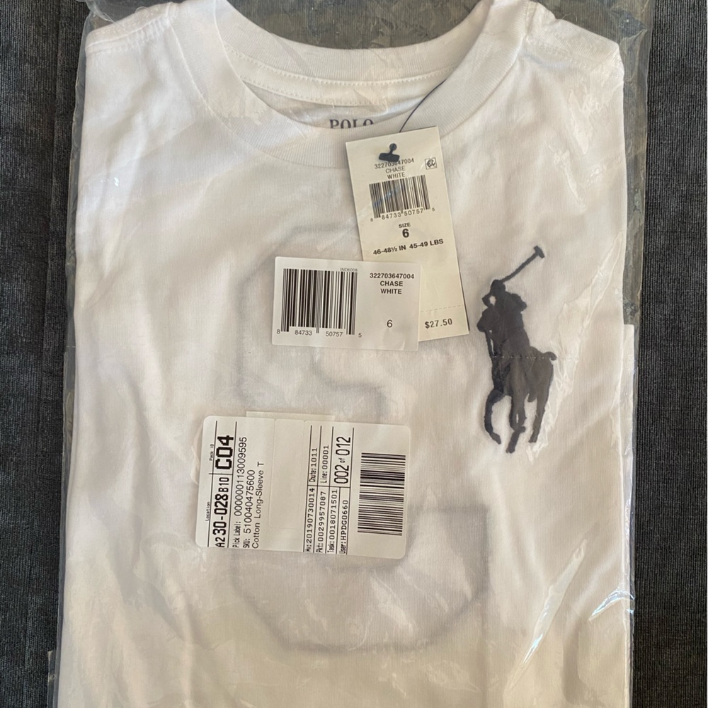 Polo Ralph Lauren BOY Cotton Shirt (LS) Shirt - WHITE - Size 6